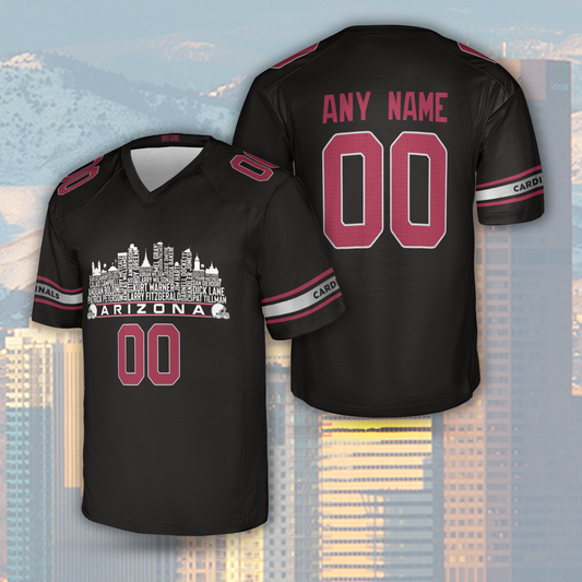Arizona Custom Football Jersey Greatest Of All Time Team Legends Arizona City Skyline Shirt Personalized Embroidery Name Number
