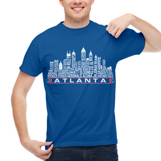 Atlanta Baseball Team Current Roster Atlanta City Skyline Shirts