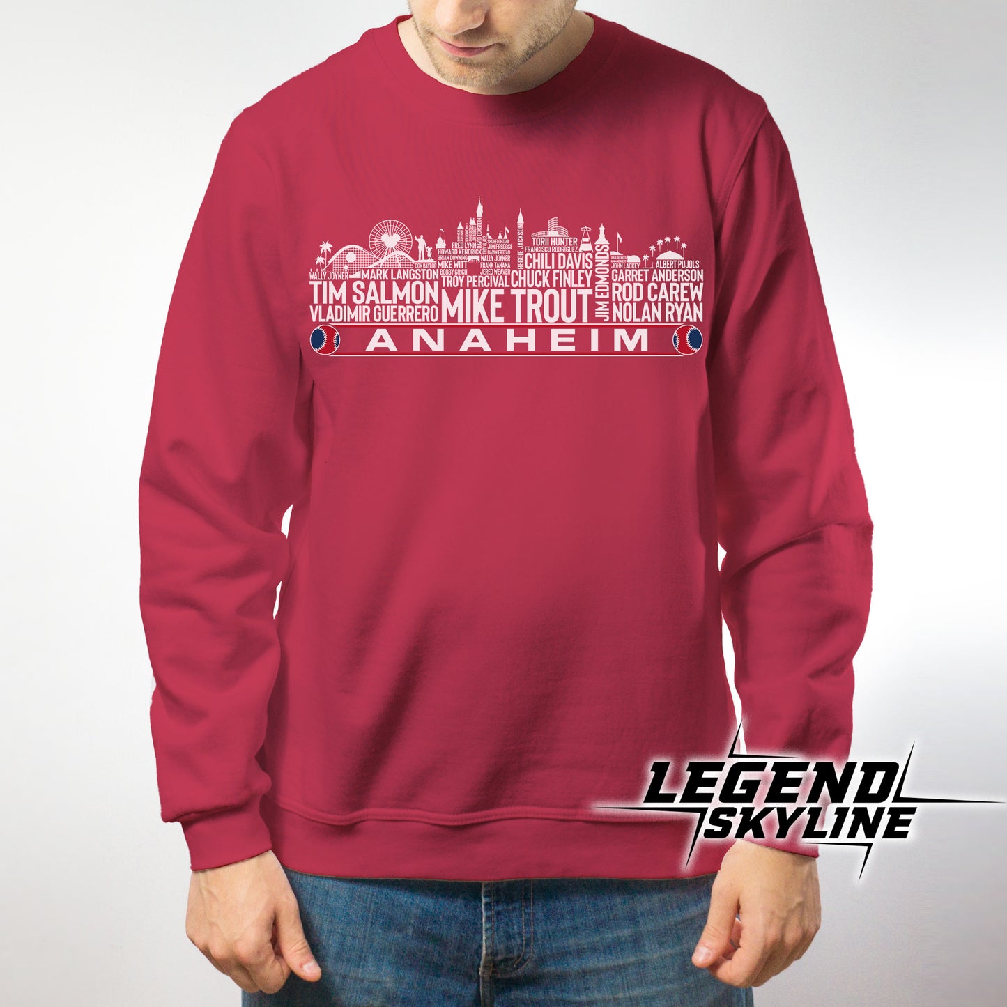 Los Angeles Baseball Greatest Of All Time Team Legend Anaheim City Skyline Shirts