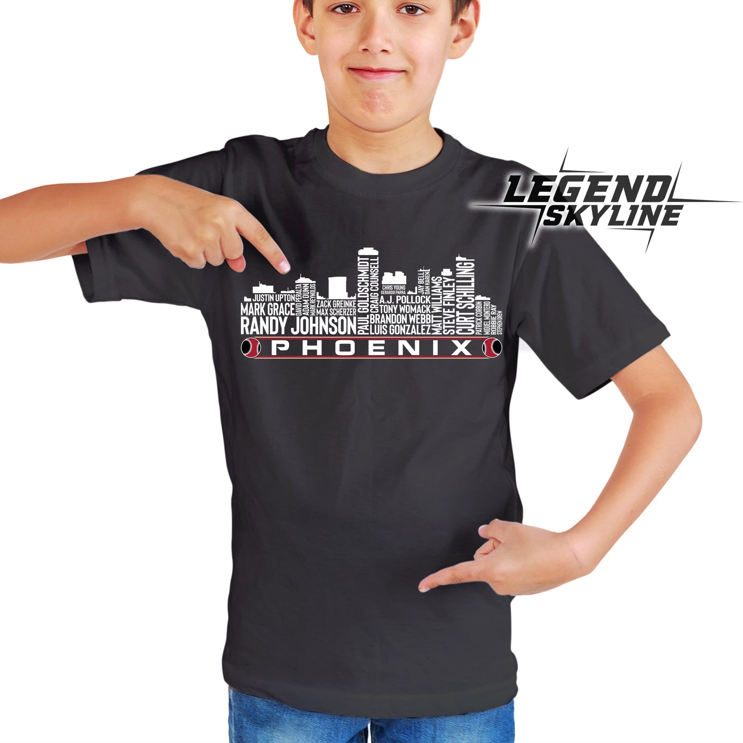 Arizona Baseball Greatest Of All Time Team Legend Phoenix City Skyline Shirts