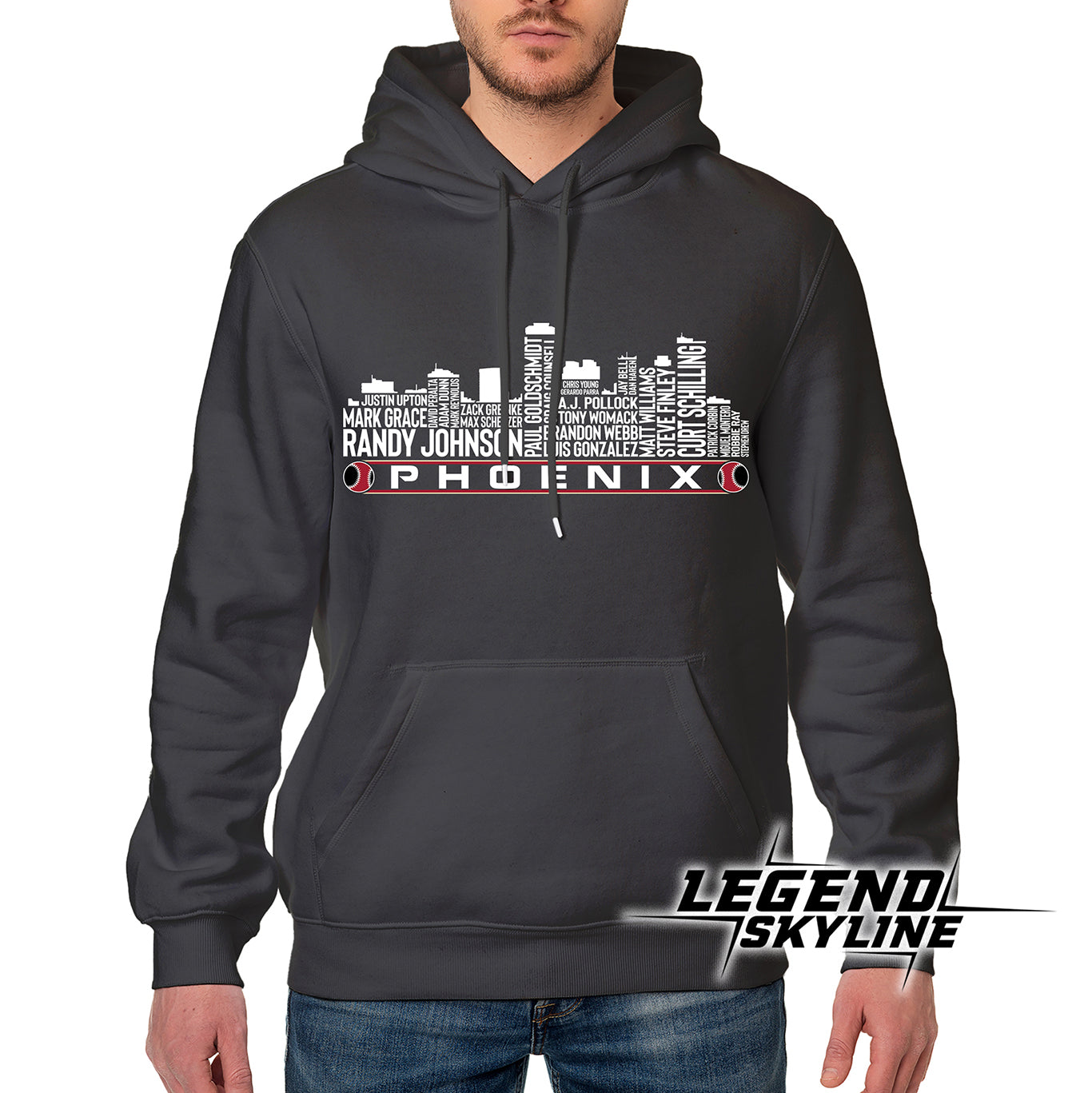 Arizona Baseball Greatest Of All Time Team Legend Phoenix City Skyline Shirts
