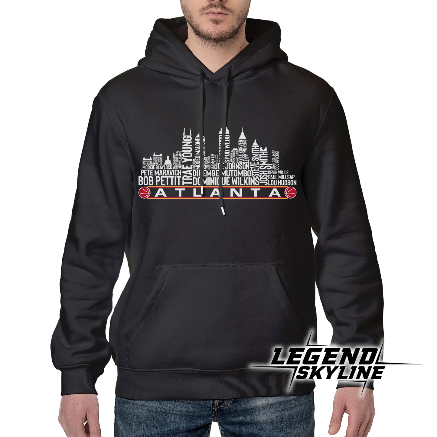 Atlanta Basketball Greatest Of All Time Team Legend Atlanta City Skyline Shirt