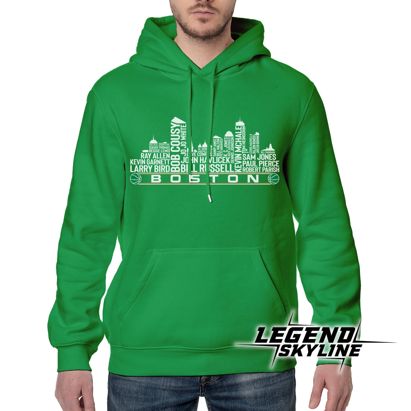 Boston Basketball Greatest Of All Time Team Legend Boston City Skyline Shirt
