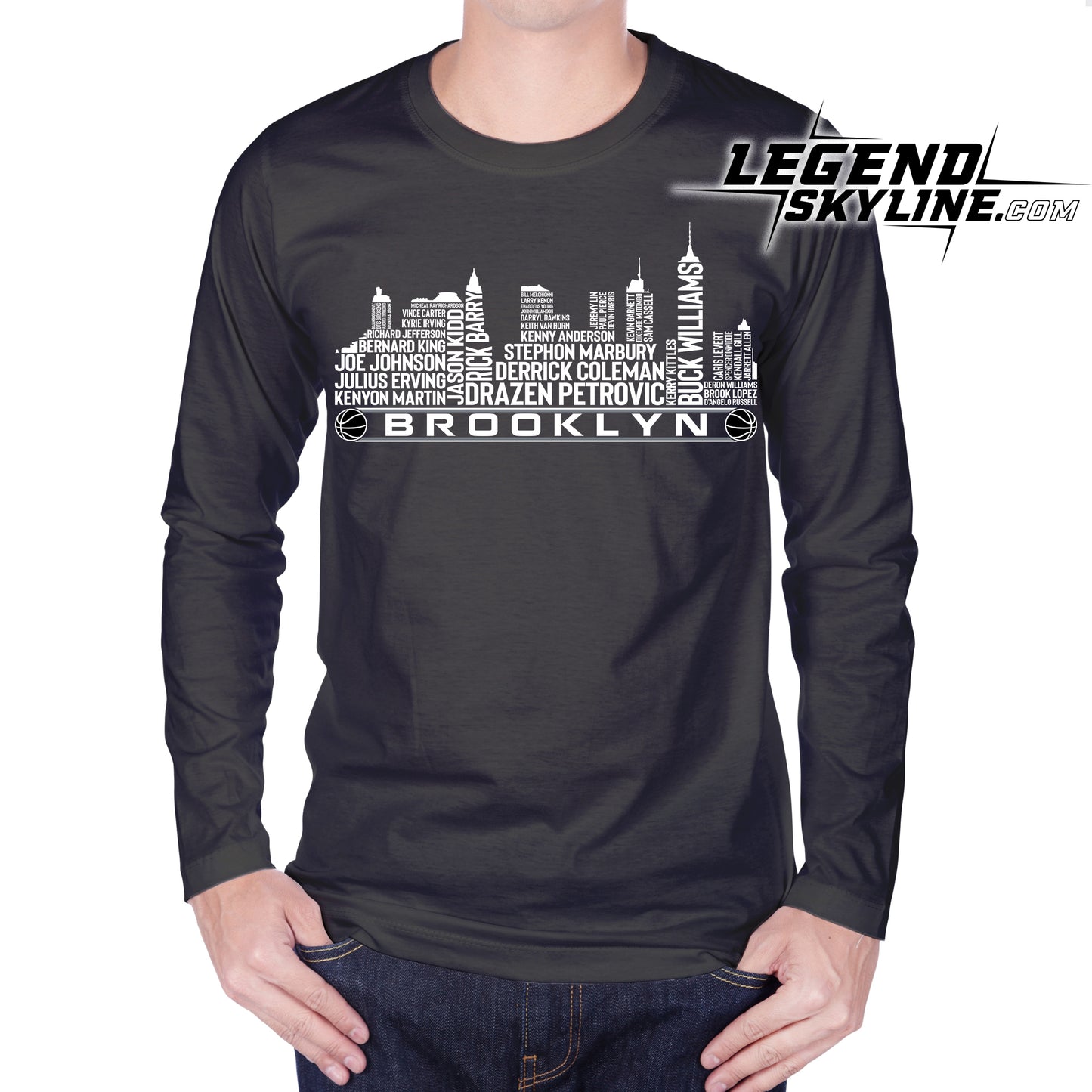 Brooklyn Basketball Greatest Of All Time Team Legends Brooklyn Skyline Shirt