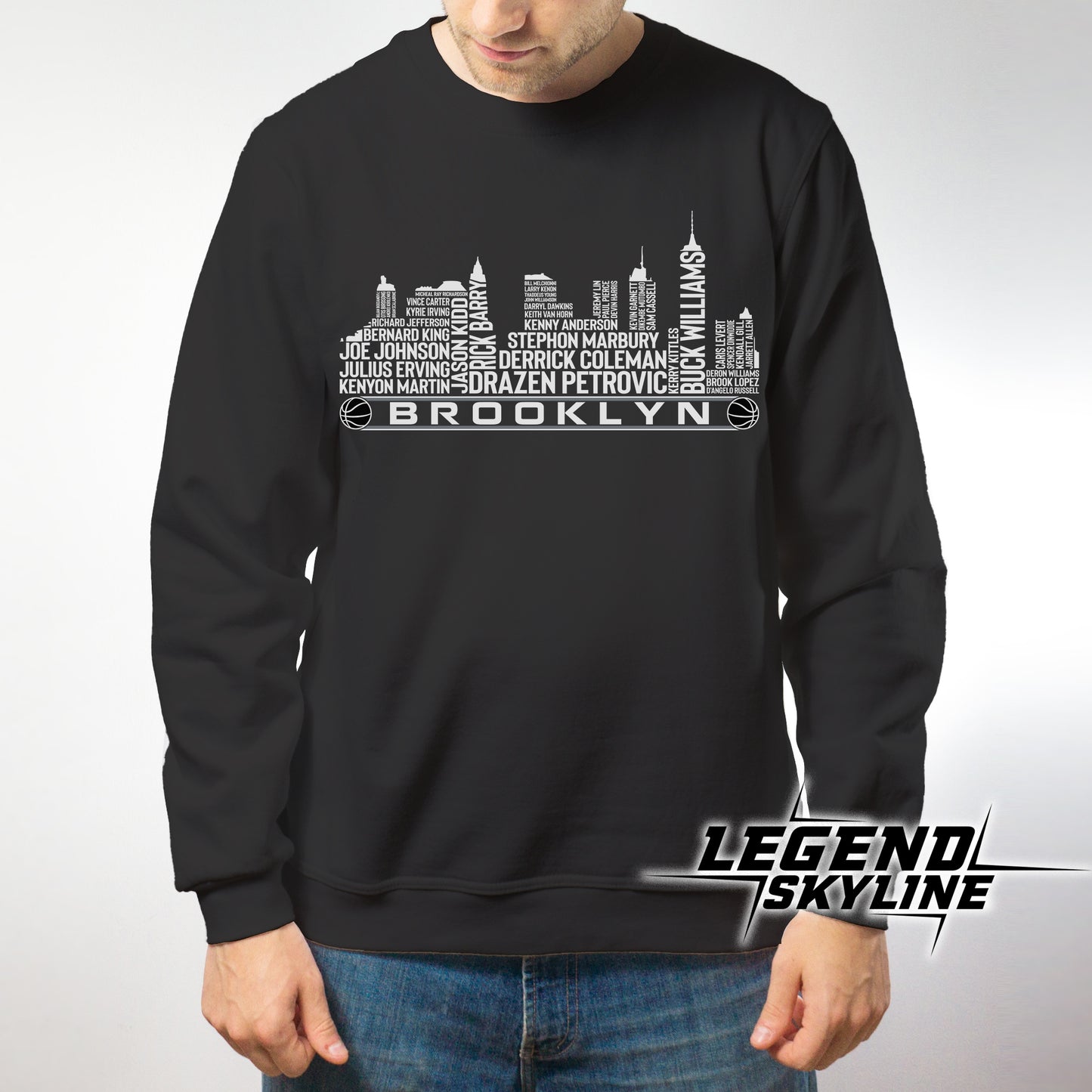 Brooklyn Basketball Greatest Of All Time Team Legends Brooklyn Skyline Shirt