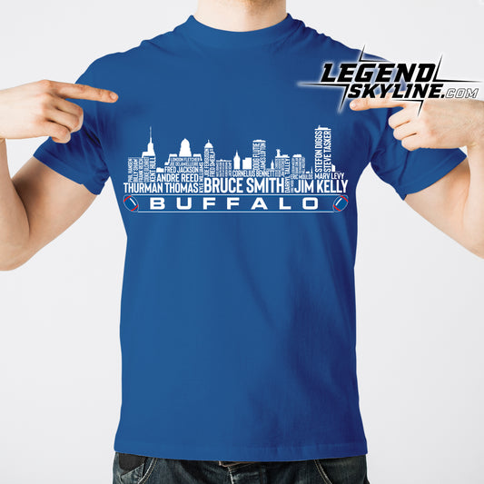 Buffalo Football Greatest Of All Time Team Legend Buffalo City Skyline Shirt