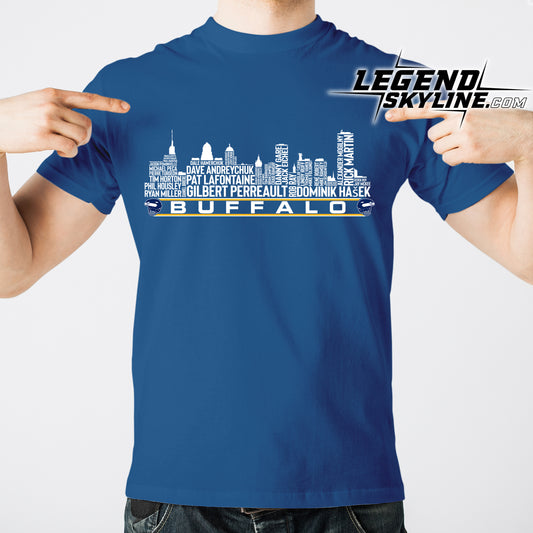Buffalo Hockey Greatest Of All Time Team Legend Buffalo City Skyline Shirt