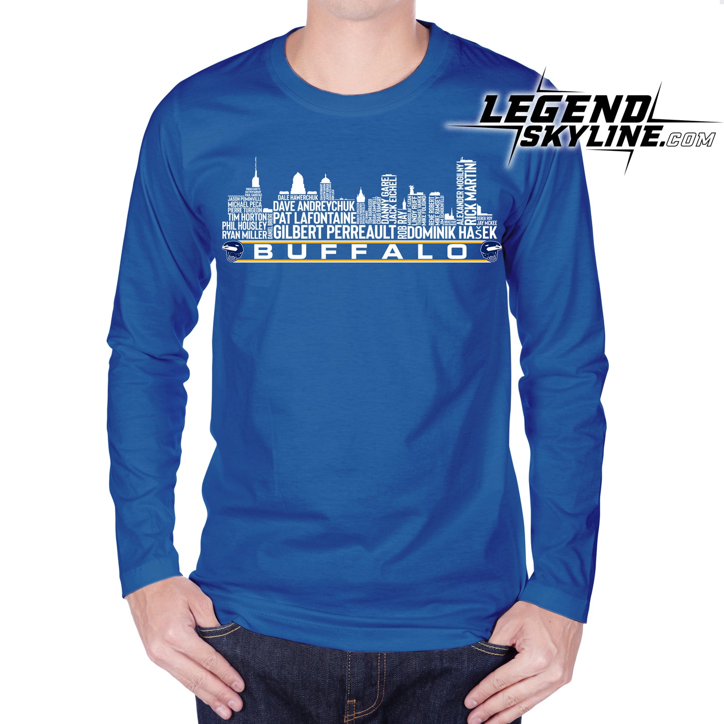 Buffalo Hockey Greatest Of All Time Team Legend Buffalo City Skyline Shirt