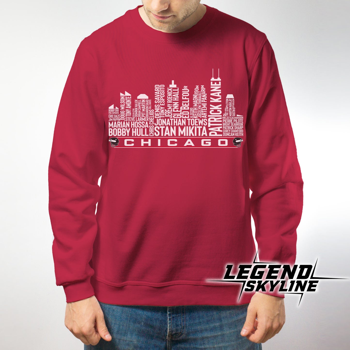 Chicago Hockey Greatest Of All Time Team Legend Chicago City Skyline Shirt