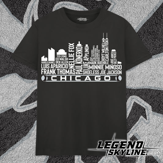 Chicago Baseball Greatest Of All Time Team Legend Chicago City Skyline Shirt