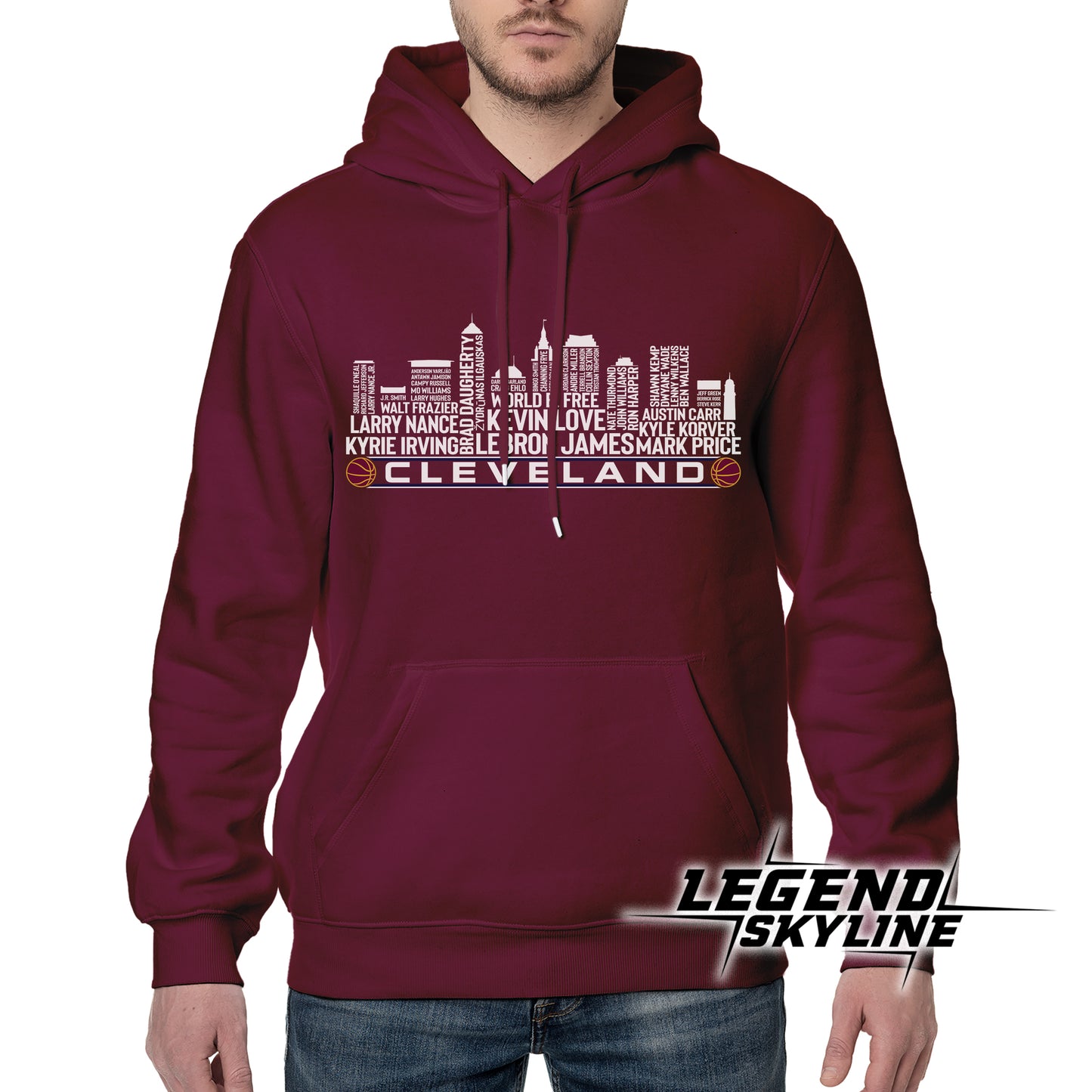 Cleveland Basketball Greatest Of All Time Team Legends Cleveland City Skyline Shirt