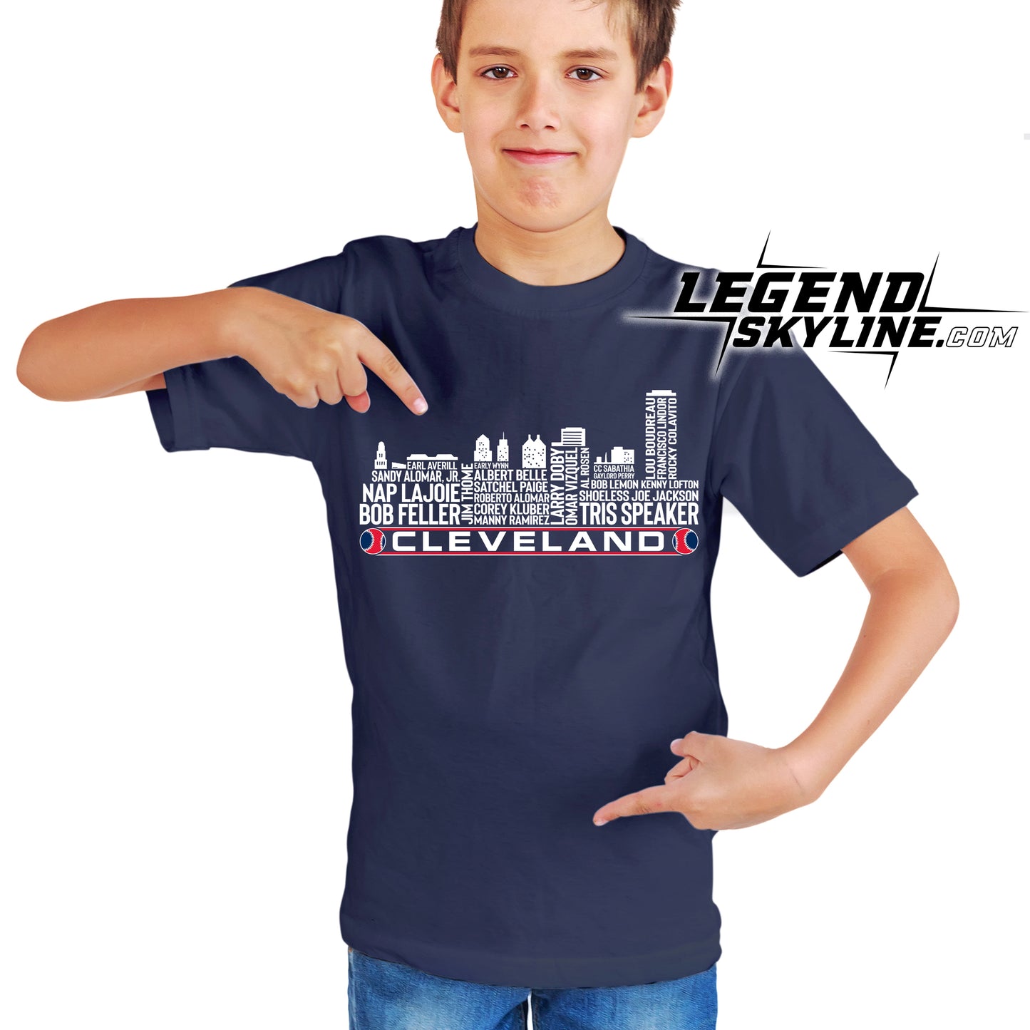 Cleveland Baseball Greatest Of All Time Team Legend Cleveland City Skyline Shirts