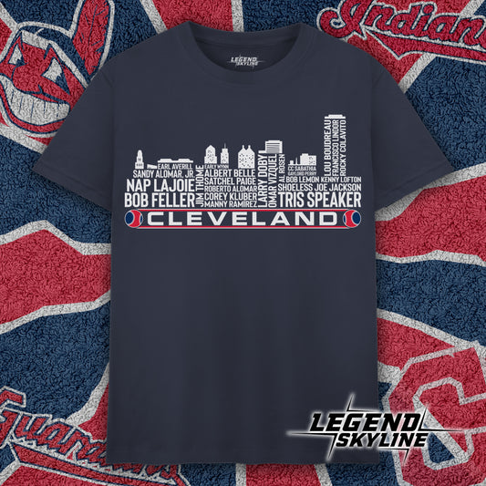 Cleveland Baseball Greatest Of All Time Team Legend Cleveland City Skyline Shirts