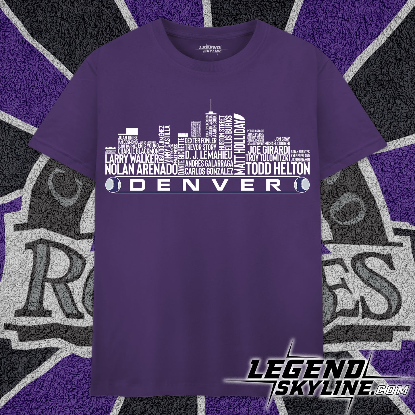 Colorado Baseball Greatest Of All Time Team Legend Denver City Skyline Shirts