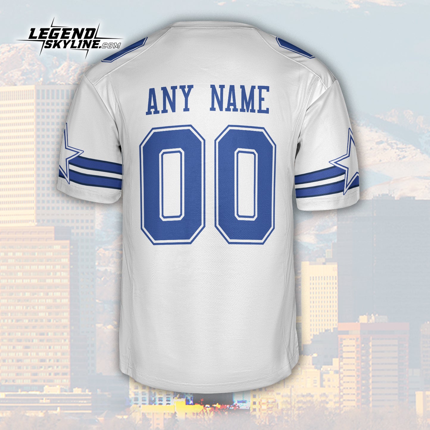 Dallas Custom Football Jersey Greatest Of All Time Team Legends, Dallas City Skyline Shirt, Personalized Embroidery Name Number
