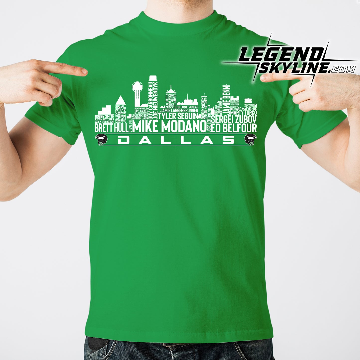 Dallas Hockey Greatest Of All Time Team Legend Dallas City Skyline Shirt
