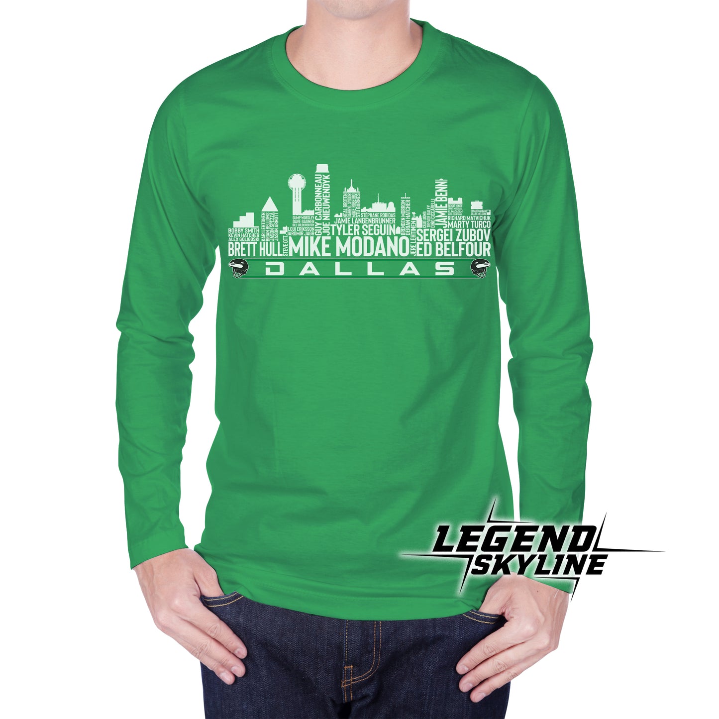 Dallas Hockey Greatest Of All Time Team Legend Dallas City Skyline Shirt