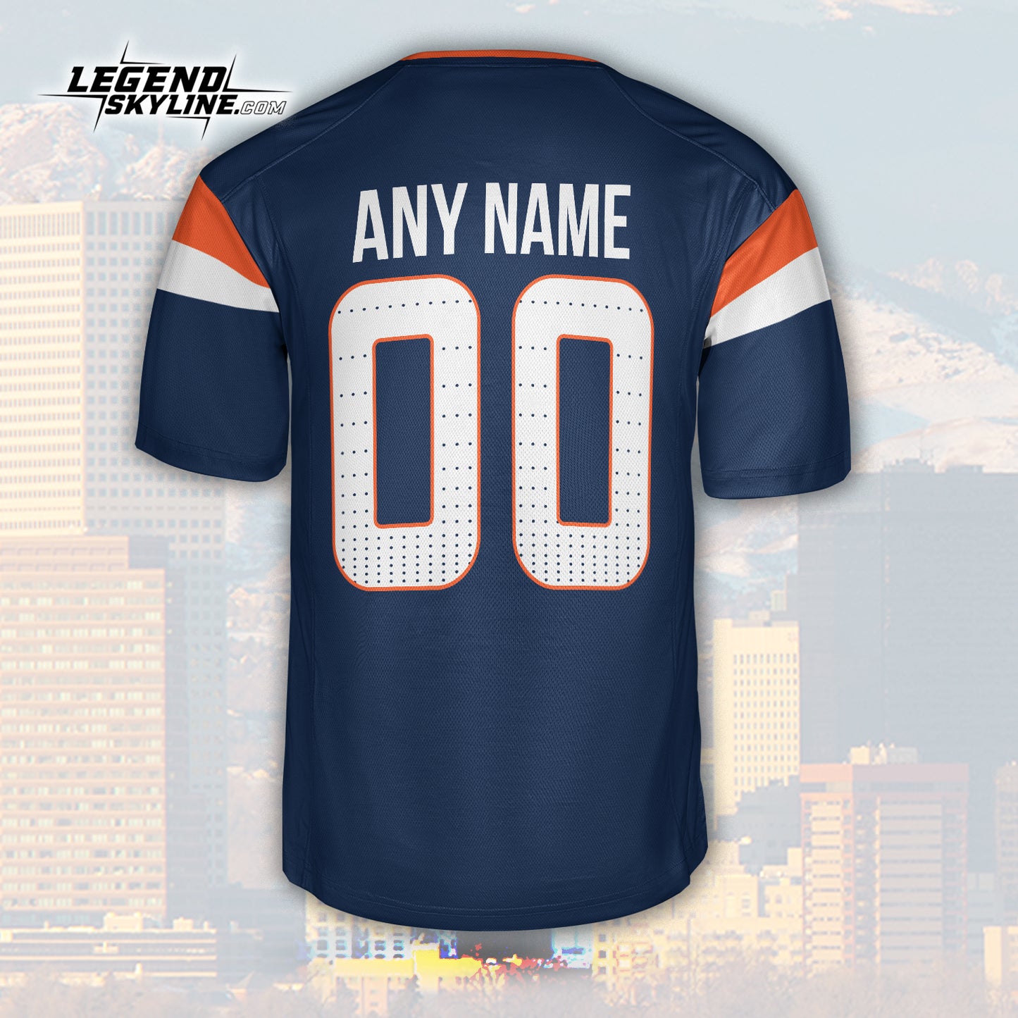 Denver Custom Football Jersey Greatest Of All Time Team Legends, Denver City Skyline Shirt, Personalized Embroidery Name Number