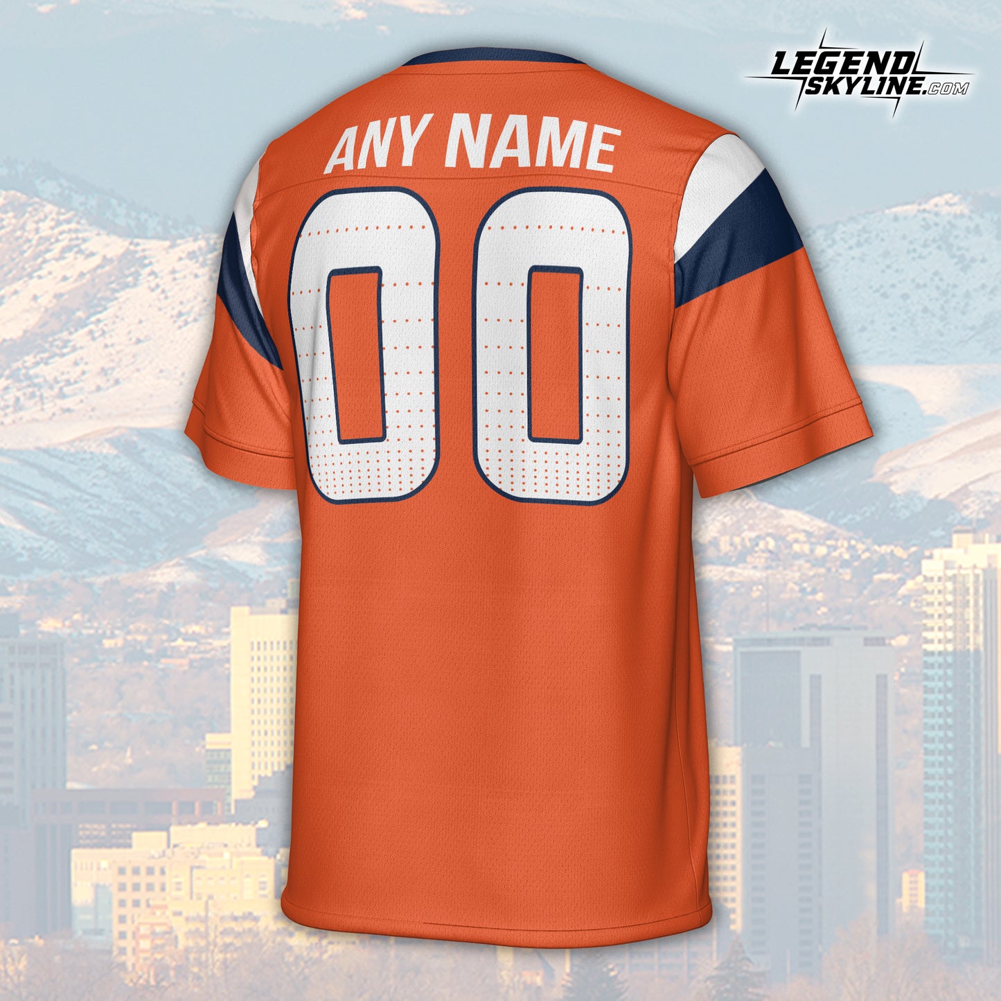 Denver Custom Football Jersey Greatest Of All Time Team Legends, Denver City Skyline Shirt, Personalized Embroidery Name Number