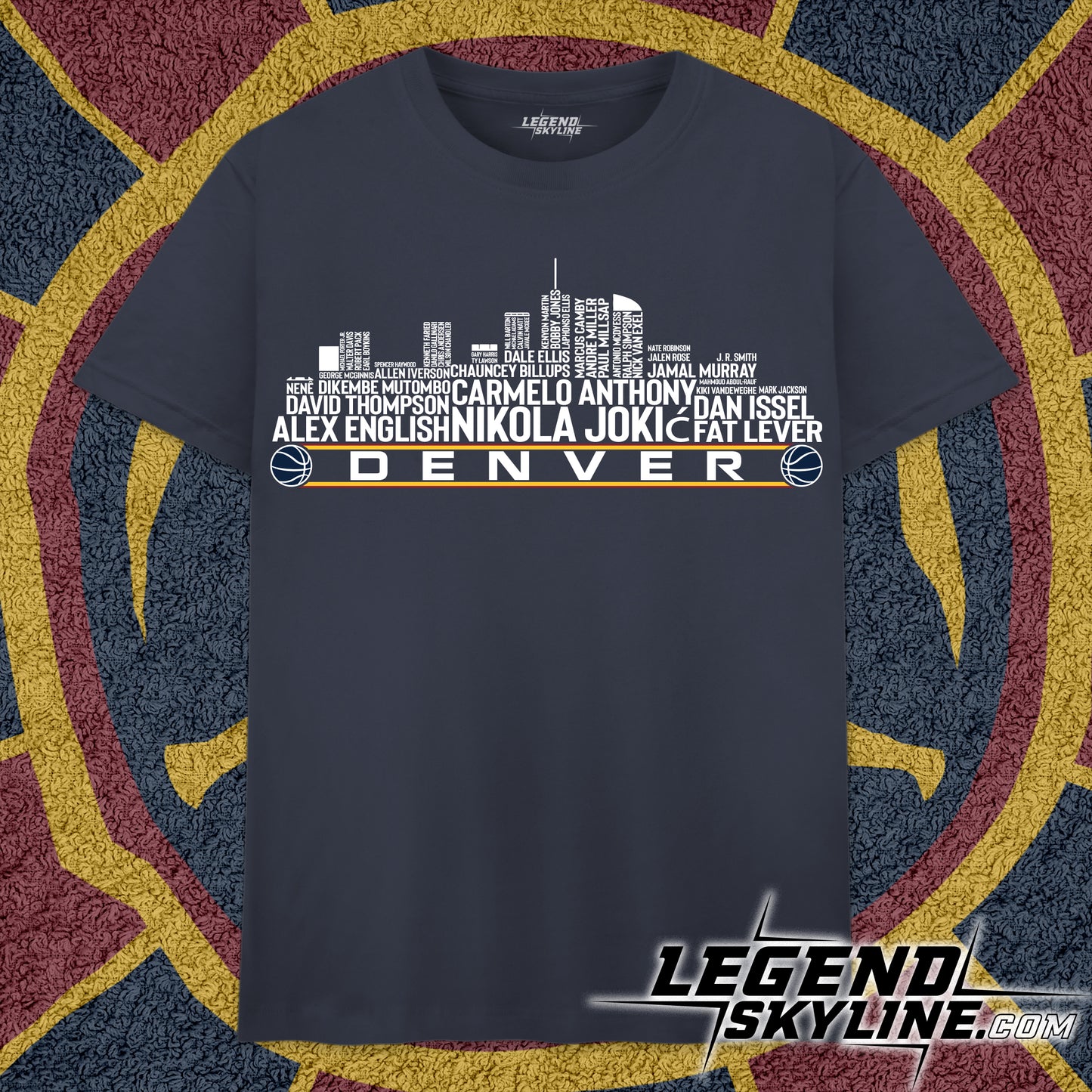 Denver Basketball Greatest Of All Time Team Legend Denver City Skyline Shirt
