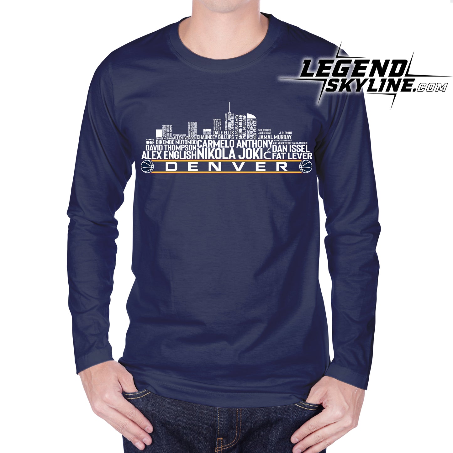 Denver Basketball Greatest Of All Time Team Legend Denver City Skyline Shirt