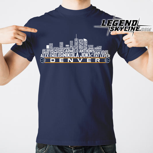 Denver Basketball Greatest Of All Time Team Legend Denver City Skyline Shirt