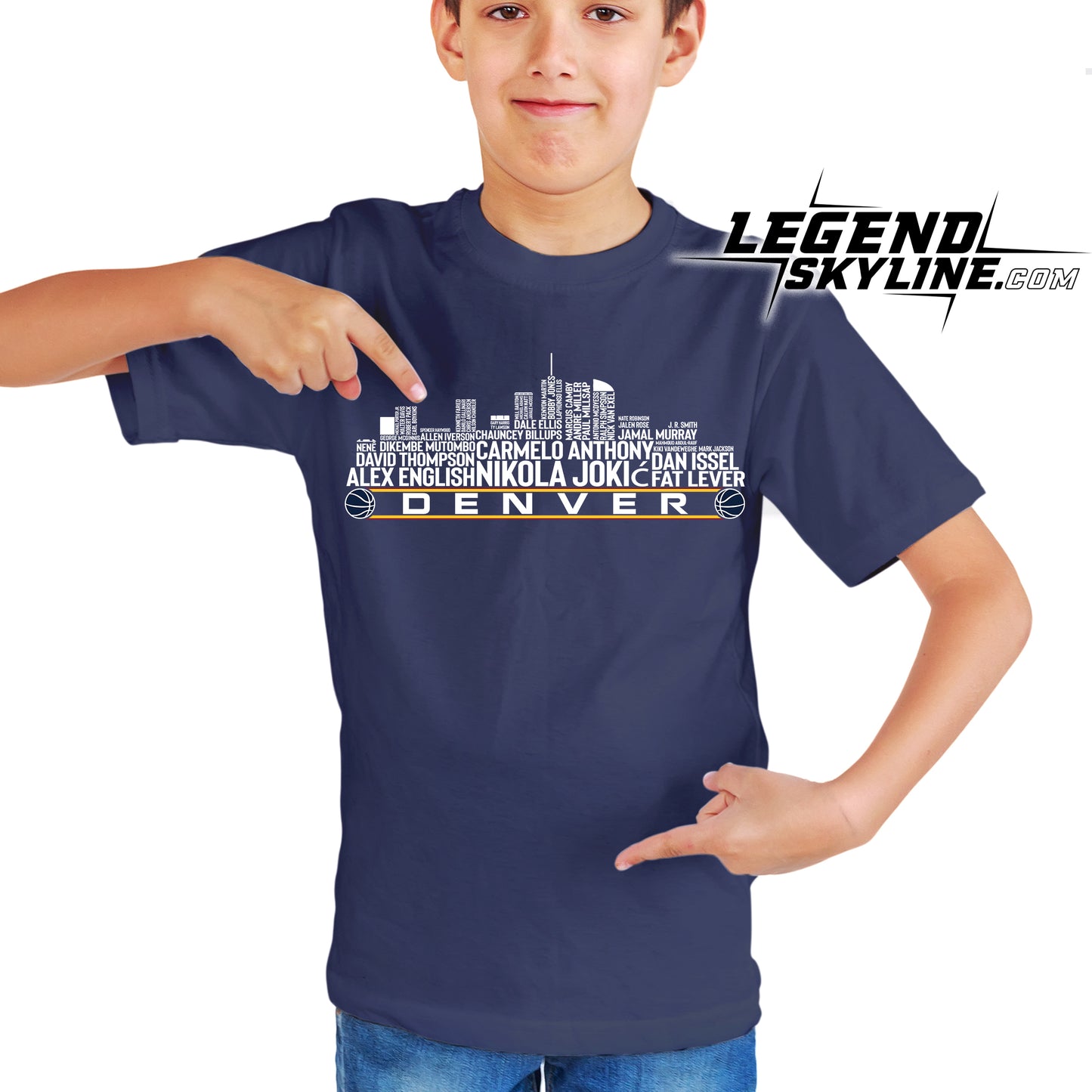 Denver Basketball Greatest Of All Time Team Legend Denver City Skyline Shirt