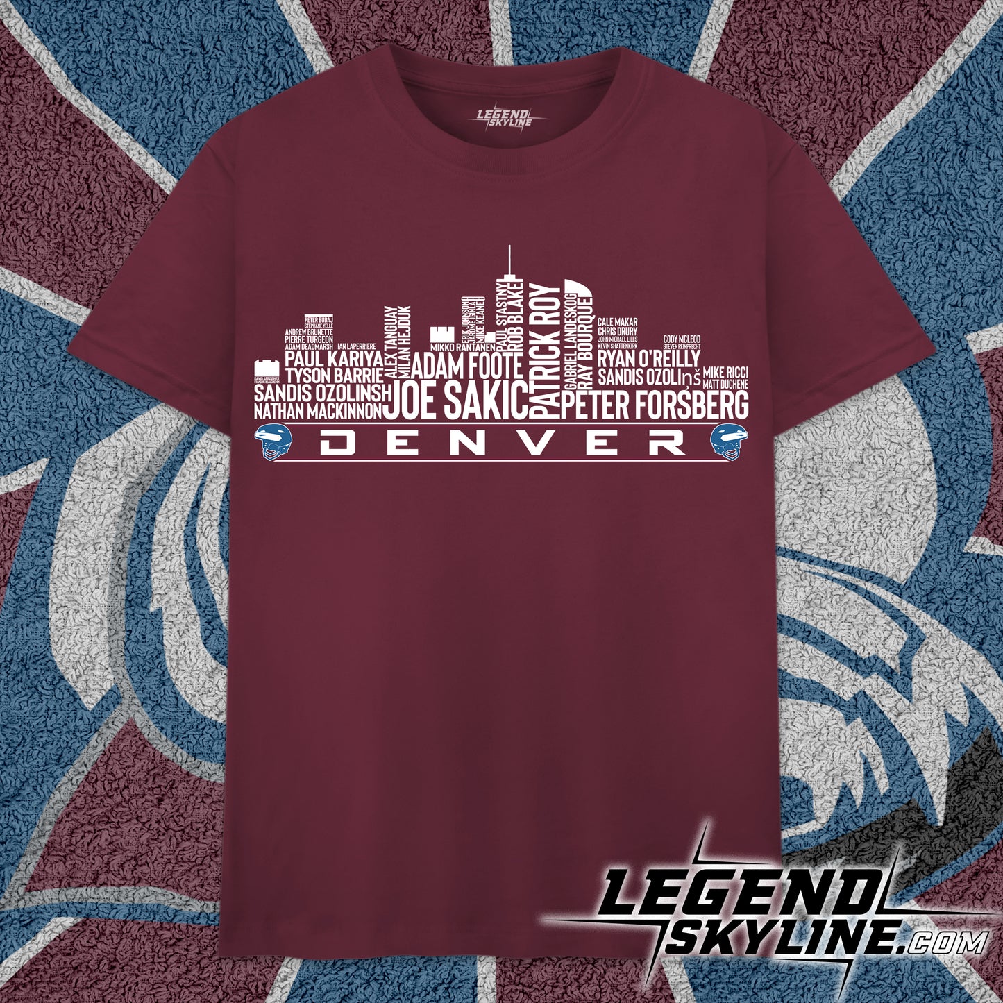 Colorado Hockey Greatest Of All Time Team Legend Denver City Skyline Shirt