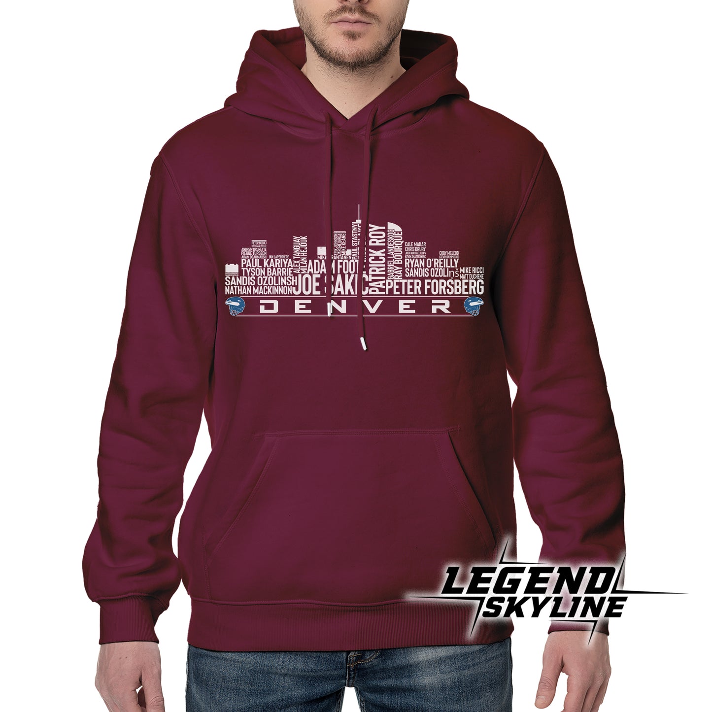 Colorado Hockey Greatest Of All Time Team Legend Denver City Skyline Shirt
