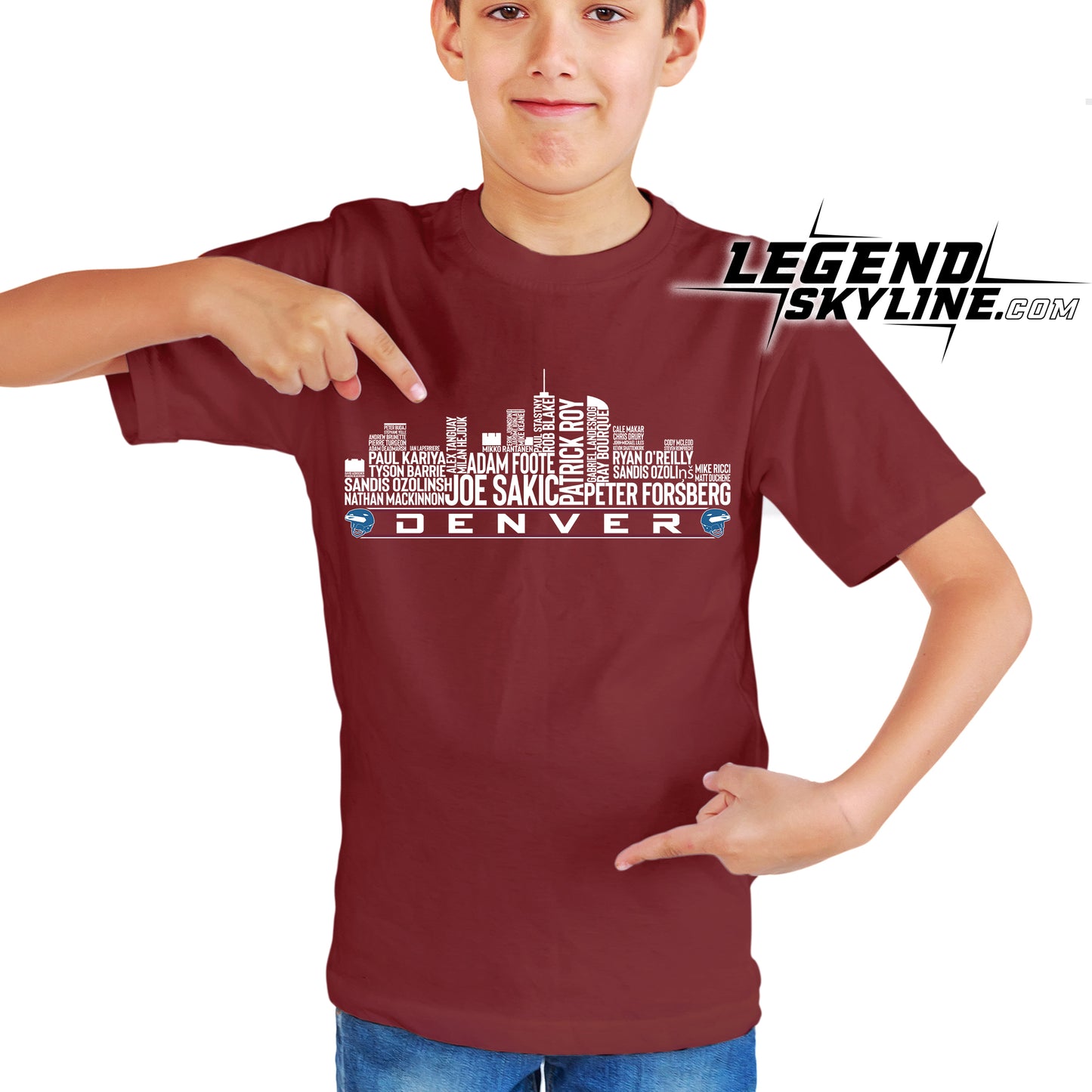 Colorado Hockey Greatest Of All Time Team Legend Denver City Skyline Shirt