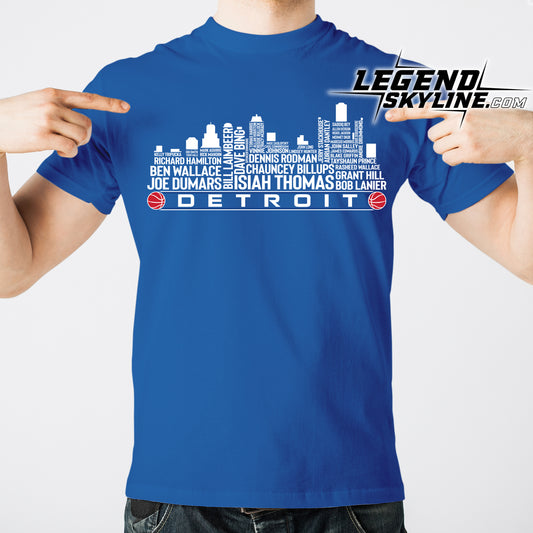Detroit Basketball Greatest Of All Time Team Legend Detroit City Skyline Shirt