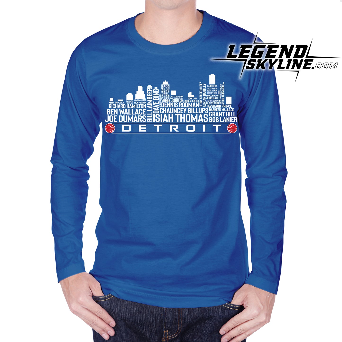 Detroit Basketball Greatest Of All Time Team Legend Detroit City Skyline Shirt