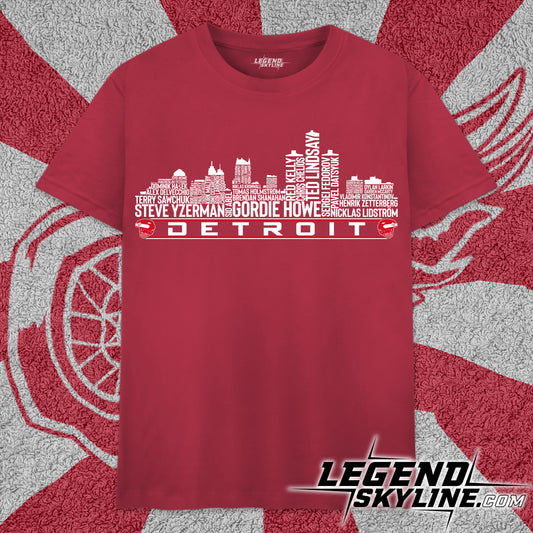 Detroit Hockey Greatest Of All Time Team Legend Detroit City Skyline Shirt