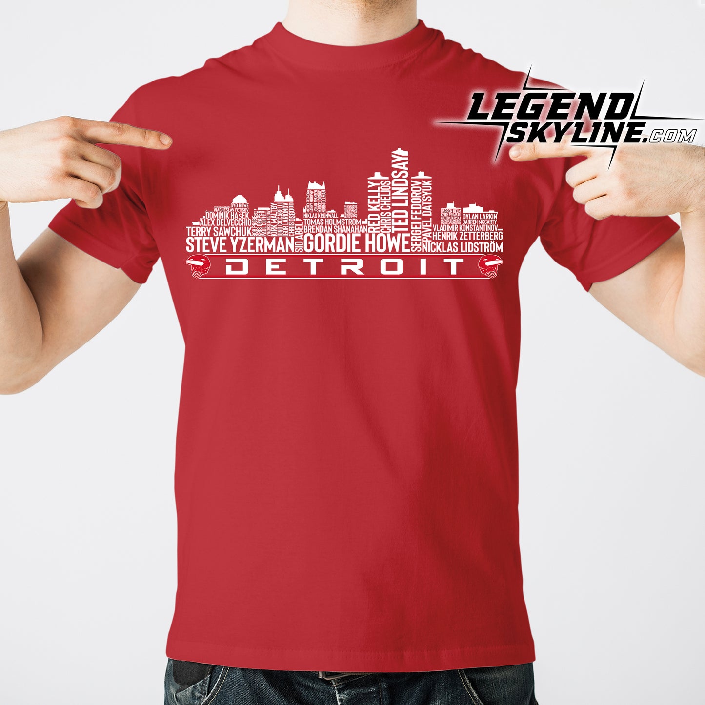 Detroit Hockey Greatest Of All Time Team Legend Detroit City Skyline Shirt