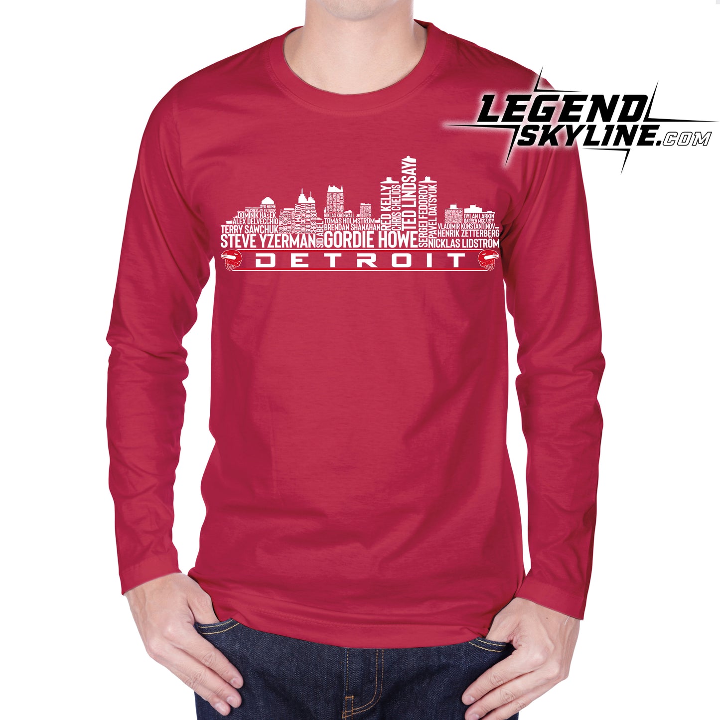 Detroit Hockey Greatest Of All Time Team Legend Detroit City Skyline Shirt