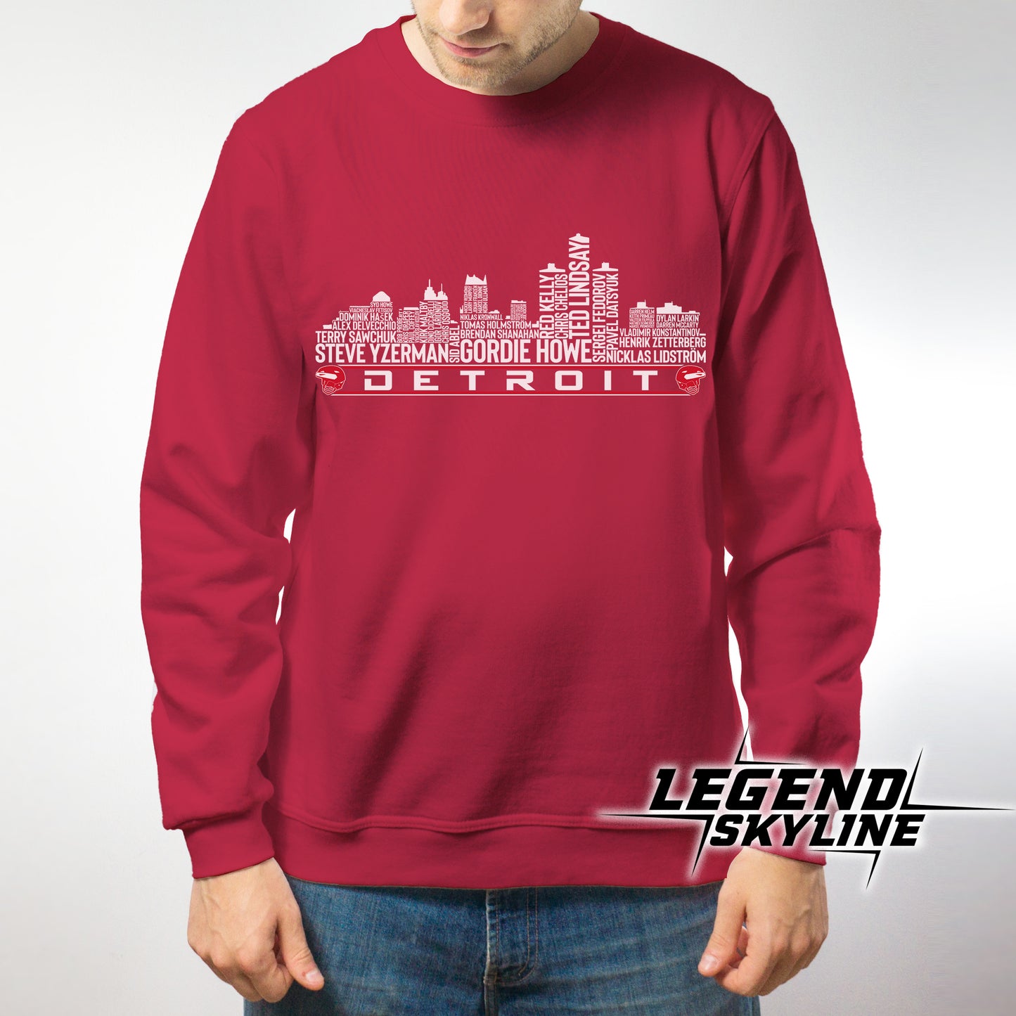 Detroit Hockey Greatest Of All Time Team Legend Detroit City Skyline Shirt