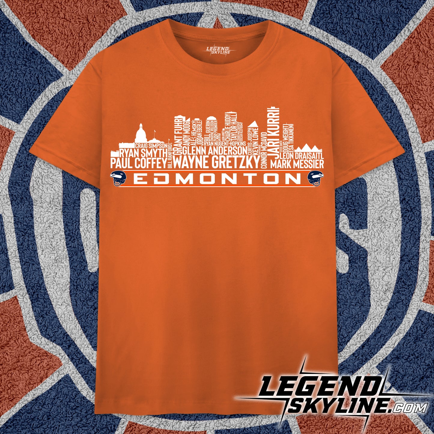 Edmonton Hockey Greatest Of All Time Team Legends Edmonton City Skyline Shirt