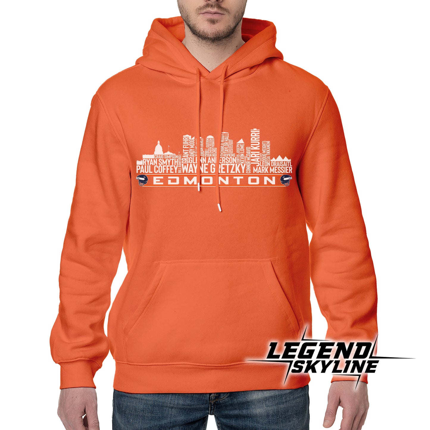 Edmonton Hockey Greatest Of All Time Team Legends Edmonton City Skyline Shirt
