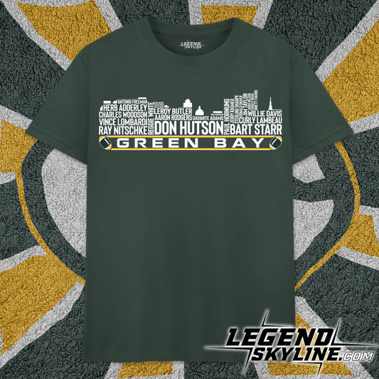 Green Bay Football Greatest Of All Time Team Legend Green Bay Skyline Shirt