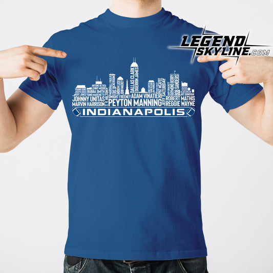 Indianapolis Football Greatest Of All Time Team Legend Indianapolis City Skyline Shirt