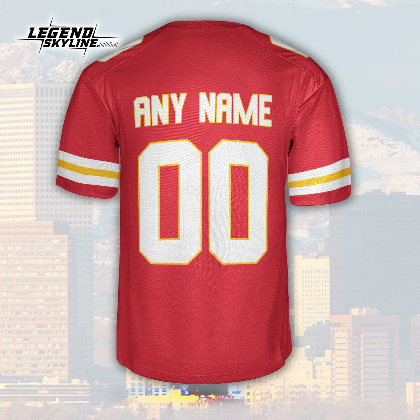 Kansas Jersey Custom Football Greatest Of All Time Team Legends Kansas City Skyline Jersey Shirt, Personalized Embroidery Name Number