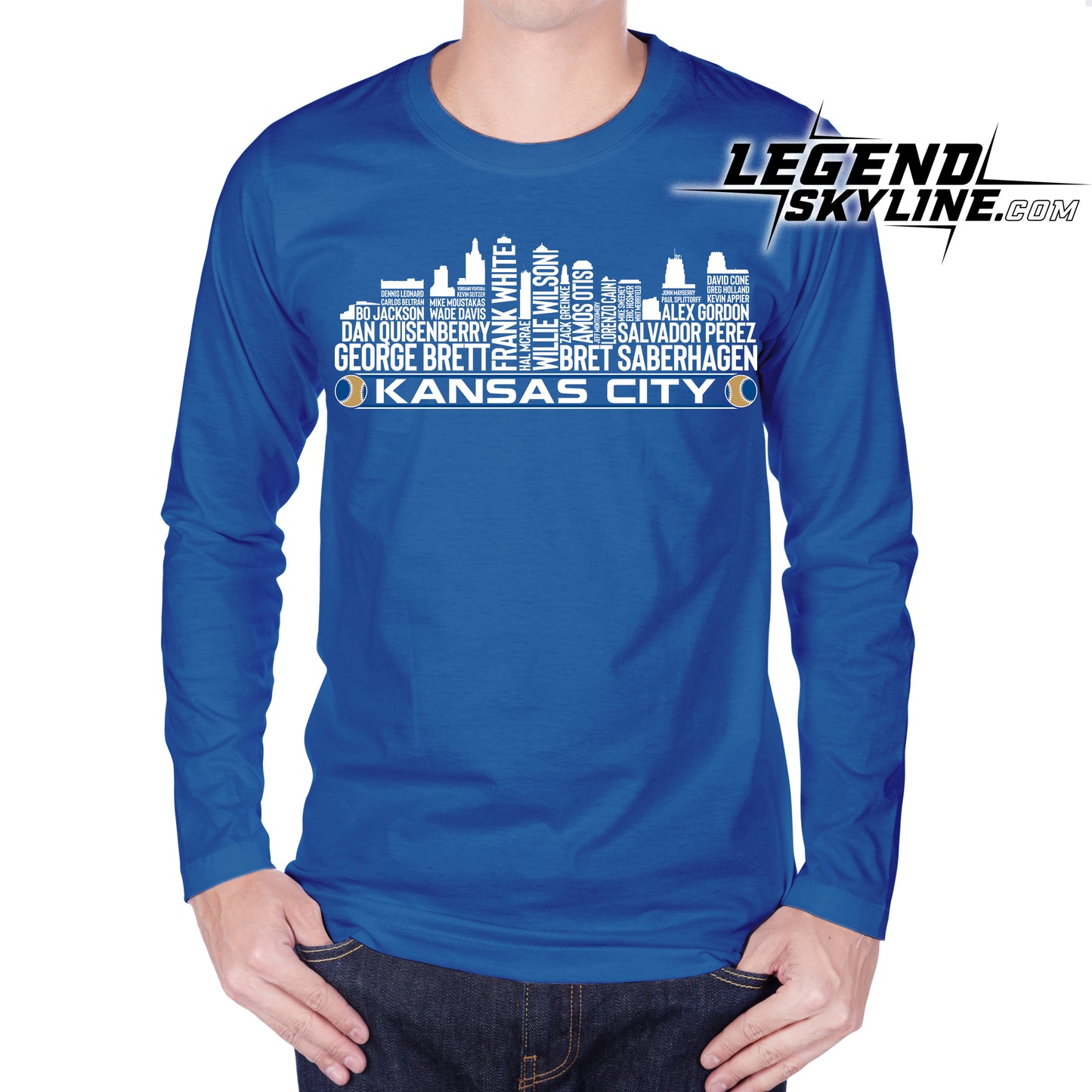 Kansas City Baseball Greatest Of All Time Team Legend Kansas City Skyline Shirt