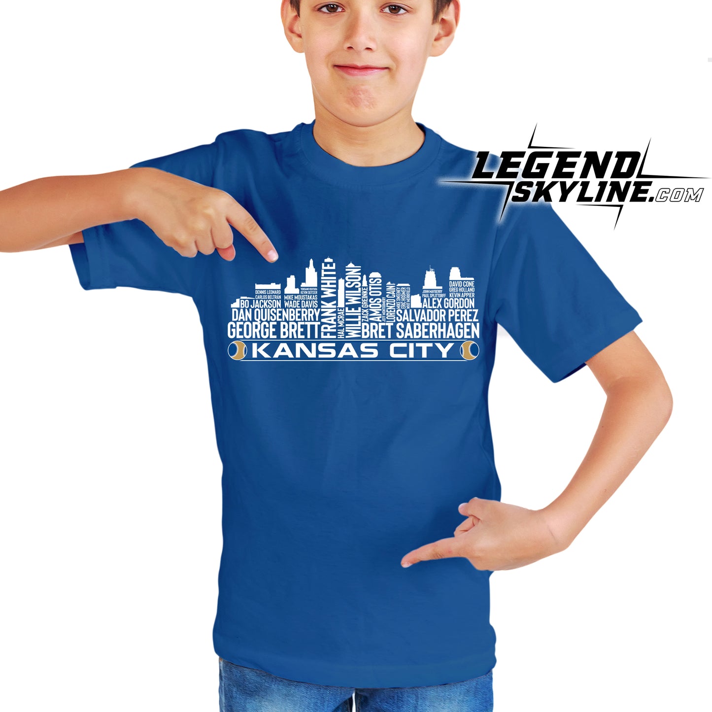 Kansas City Baseball Greatest Of All Time Team Legend Kansas City Skyline Shirt