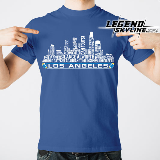 Los Angeles Football Greatest Of All Time Team Legend Los Angeles City Skyline Shirt