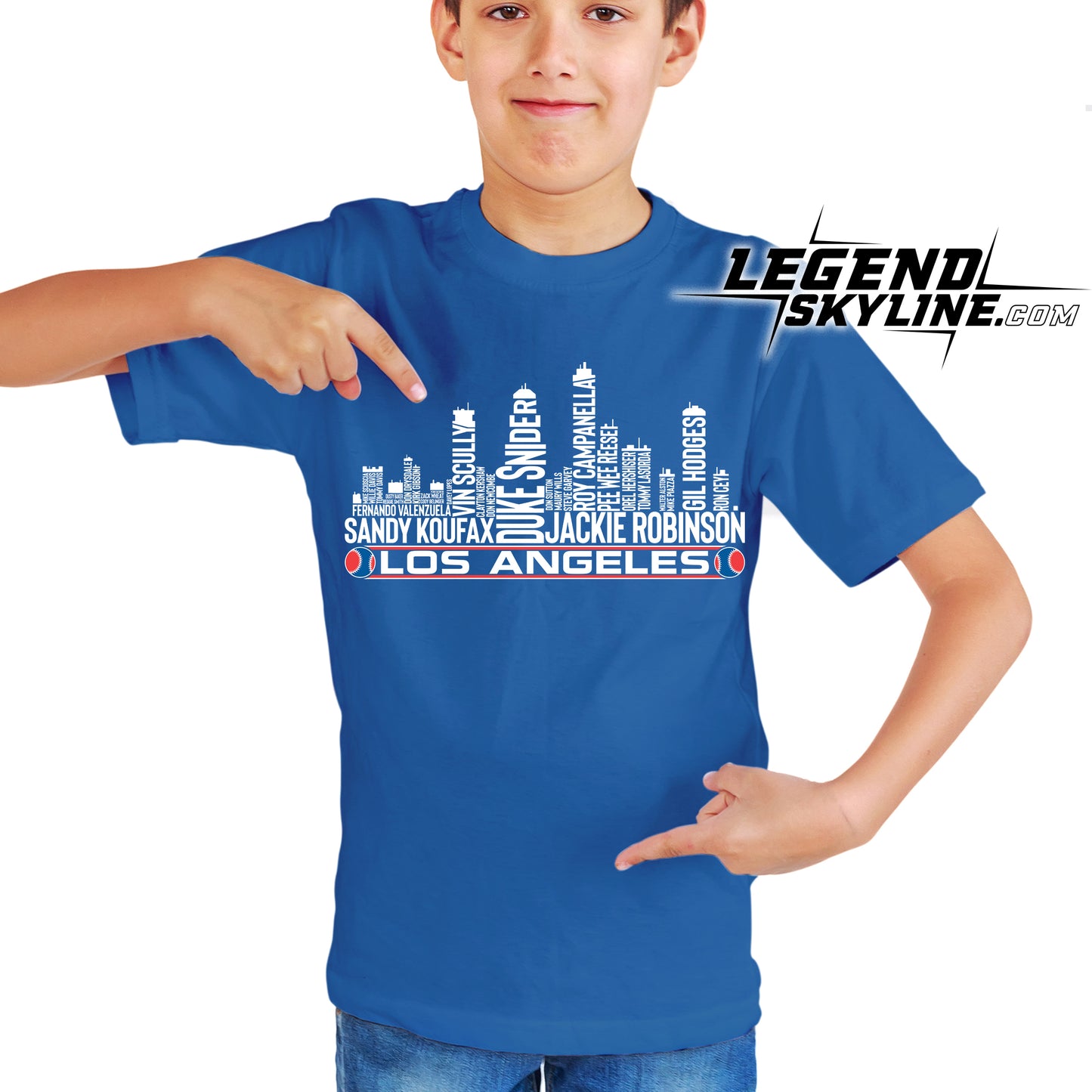 Los Angeles Baseball Greatest Of All Time Team Legend Los Angeles City Skyline Shirt