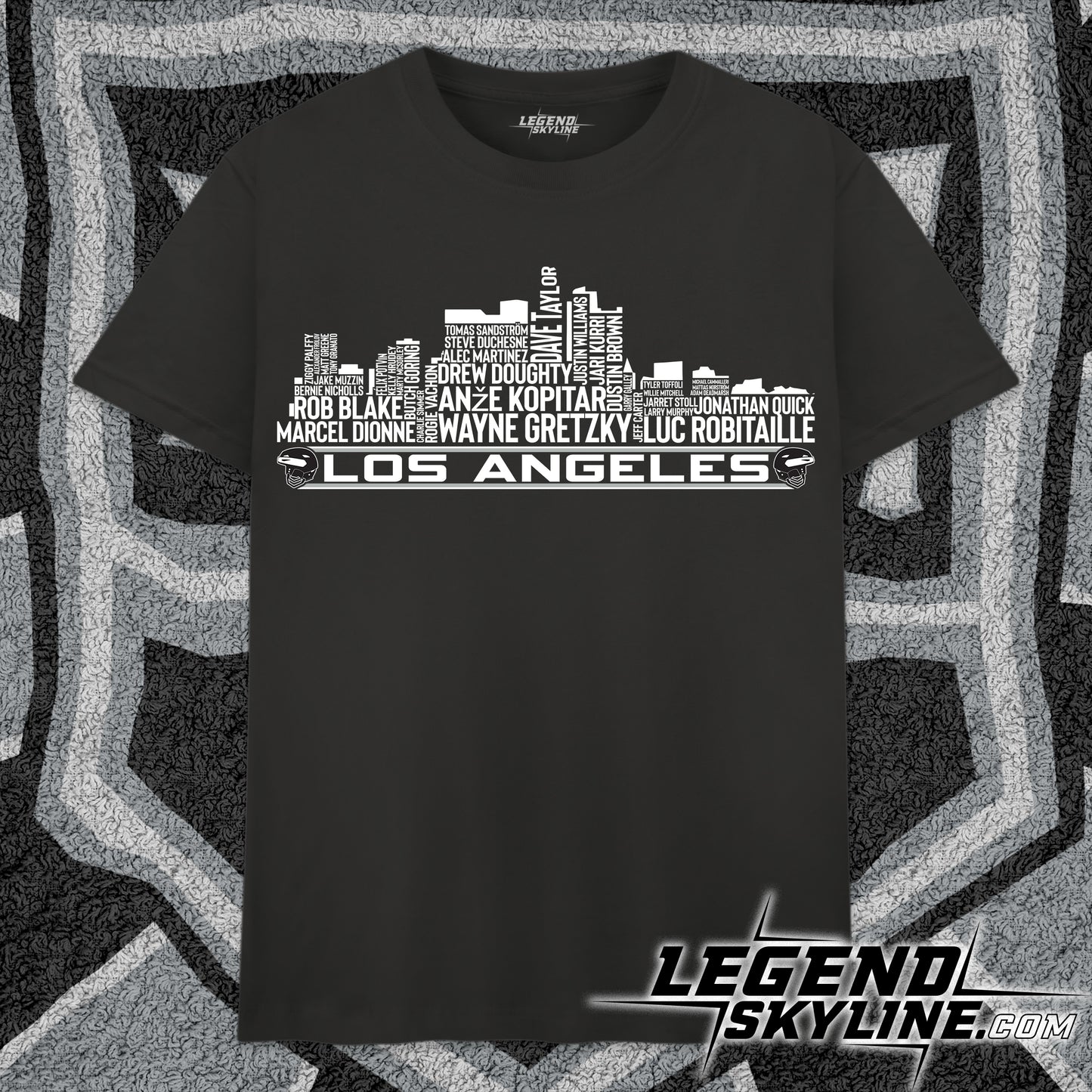 Los Angeles Hockey Greatest Of All Time Team Legends Los Angeles City Skyline Shirt