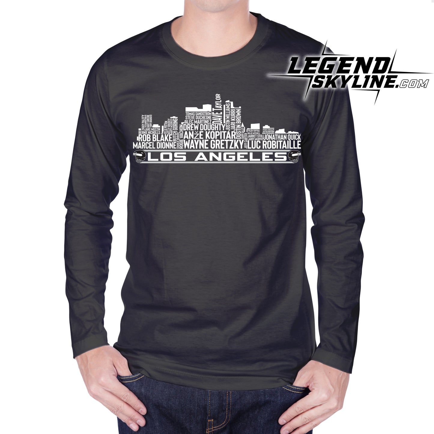 Los Angeles Hockey Greatest Of All Time Team Legends Los Angeles City Skyline Shirt