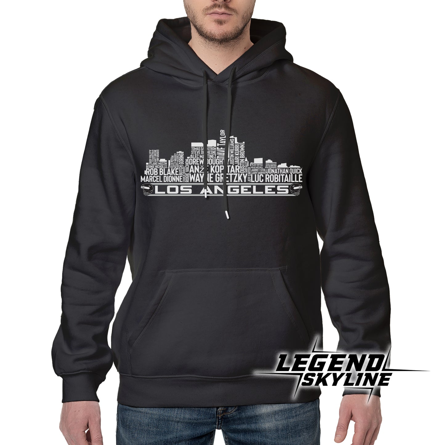 Los Angeles Hockey Greatest Of All Time Team Legends Los Angeles City Skyline Shirt
