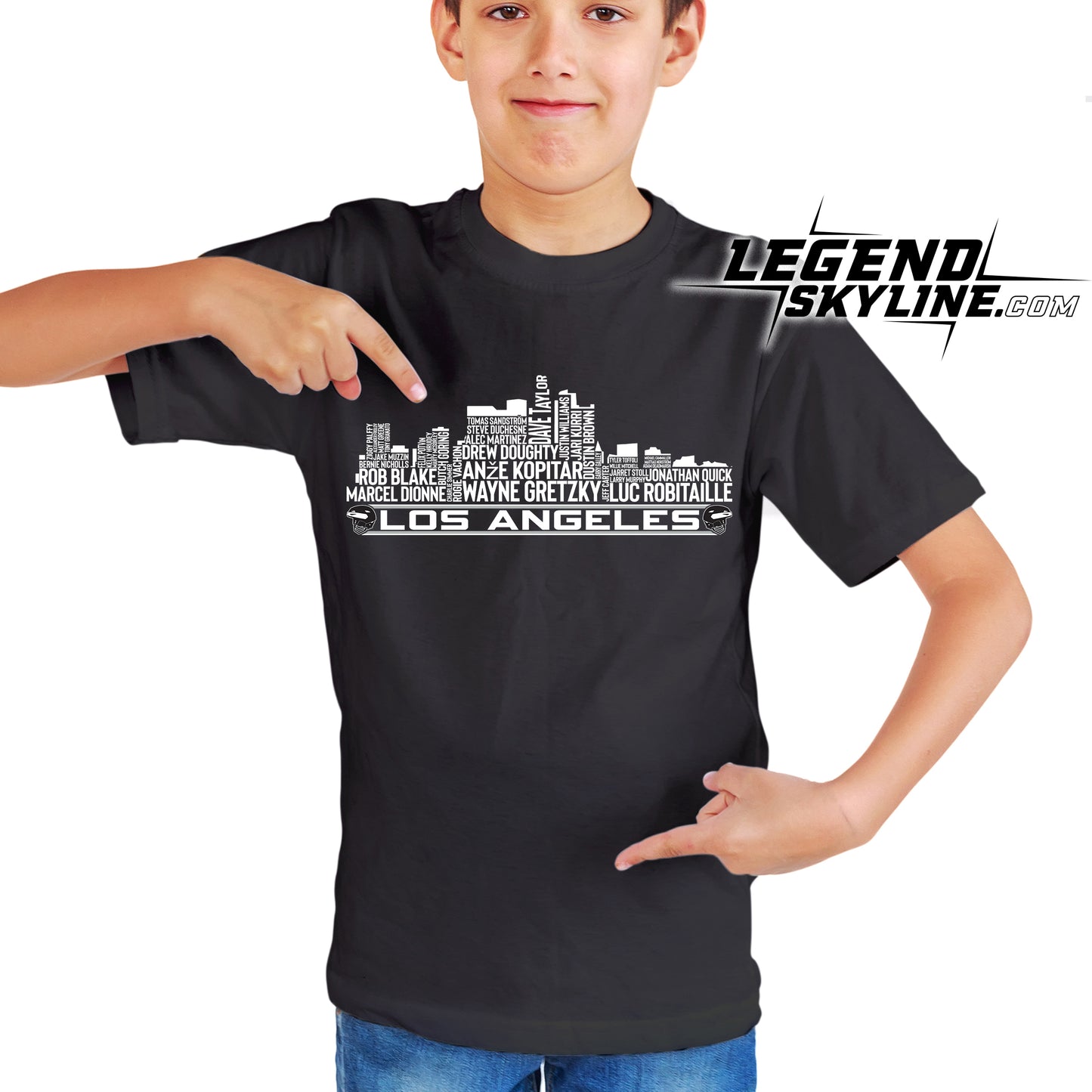 Los Angeles Hockey Greatest Of All Time Team Legends Los Angeles City Skyline Shirt