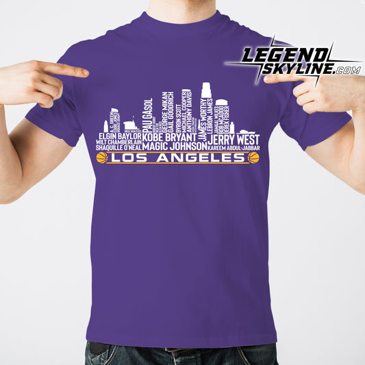 Los Angeles L Basketball Greatest Of All Time Team Legend Los Angeles City Skyline Shirt